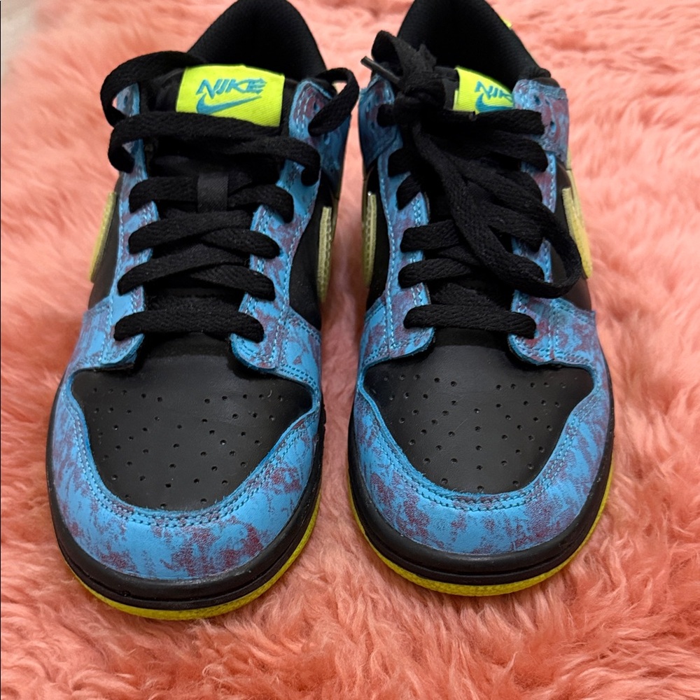 Nike Kids Sneakers in Blue and Black with Yellow Accents